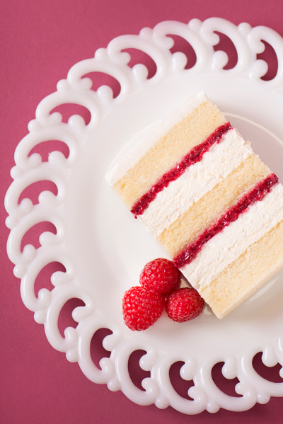 butter raspberry wedding  cake
